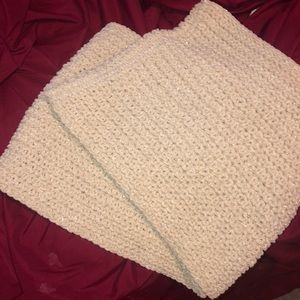 Beige sparkly scarf